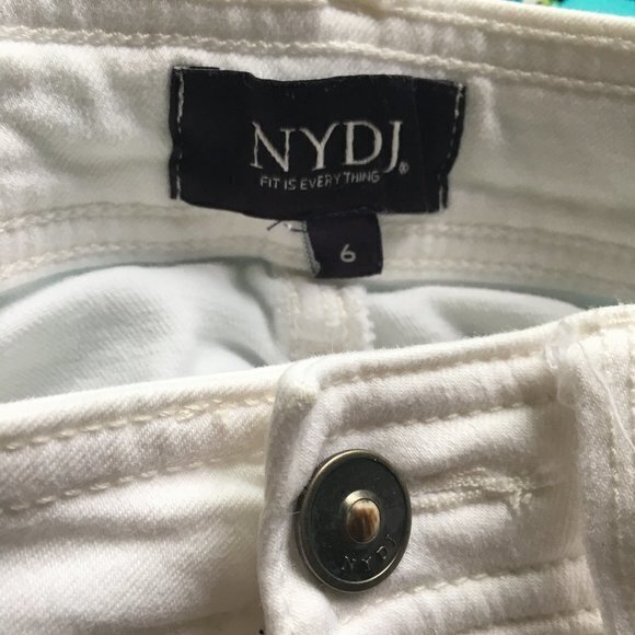NYDJ Marilyn Straight Ankle Cuffed Jeans OPTIC WHITE SIZE 6 - Picture 11 of 13